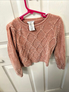 Max Studio Kids Cable Knit Sweater Pink Small (size5-6 years old)